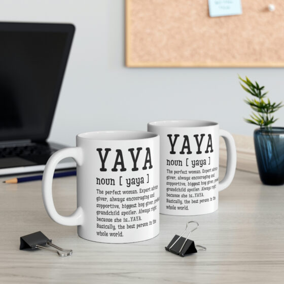 "Yaya" - Funny Double Sided Print - White Ceramic Mug 11oz - Image 5