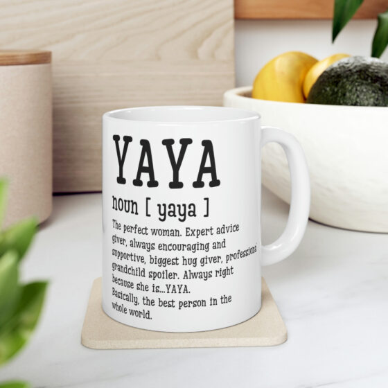 "Yaya" - Funny Double Sided Print - White Ceramic Mug 11oz - Image 7