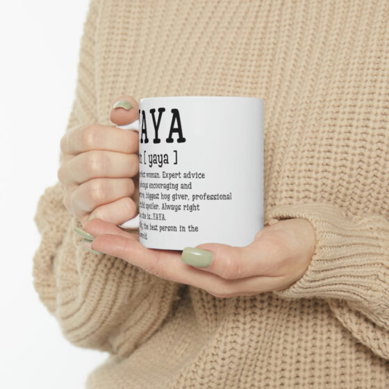 "Yaya" - Funny Double Sided Print - White Ceramic Mug 11oz - Image 10