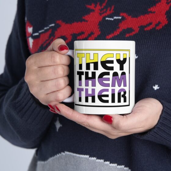 "They Them Their" - Funny Double Sided Print - White Ceramic Mug 11oz - Image 11