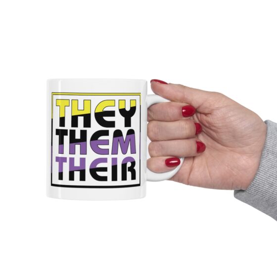 "They Them Their" - Funny Double Sided Print - White Ceramic Mug 11oz - Image 12