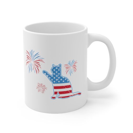 "Fourth of July" - Funny Double Sided Print - White Ceramic Mug 11oz - Image 3