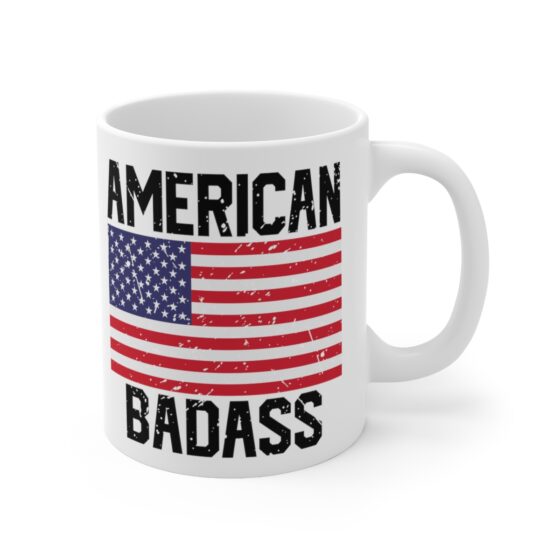 "American Bada**" - Funny Double Sided Print - White Ceramic Mug 11oz - Image 3