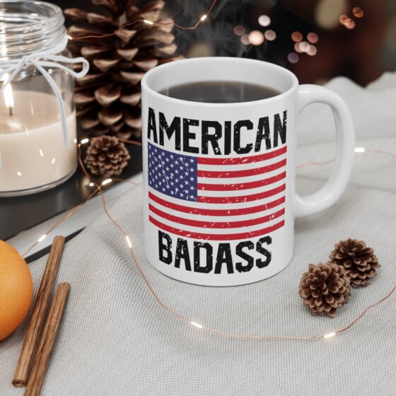 "American Bada**" - Funny Double Sided Print - White Ceramic Mug 11oz - Image 4