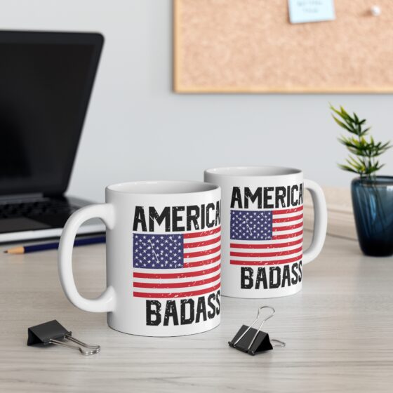 "American Bada**" - Funny Double Sided Print - White Ceramic Mug 11oz - Image 5