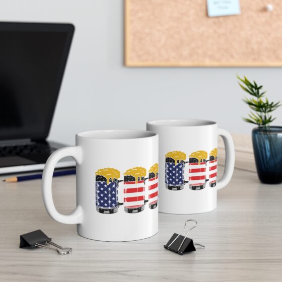 "Fourth of July" - Funny Double Sided Print - White Ceramic Mug 11oz - Image 5