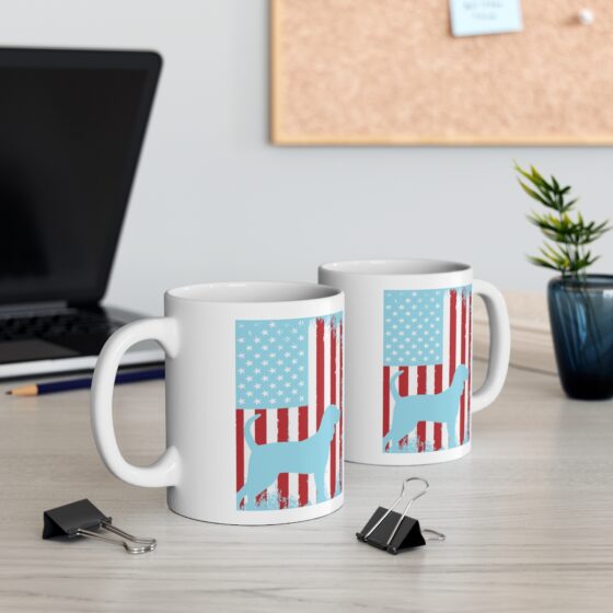 "American Beagle" - Funny Double Sided Print - White Ceramic Mug 11oz - Image 5