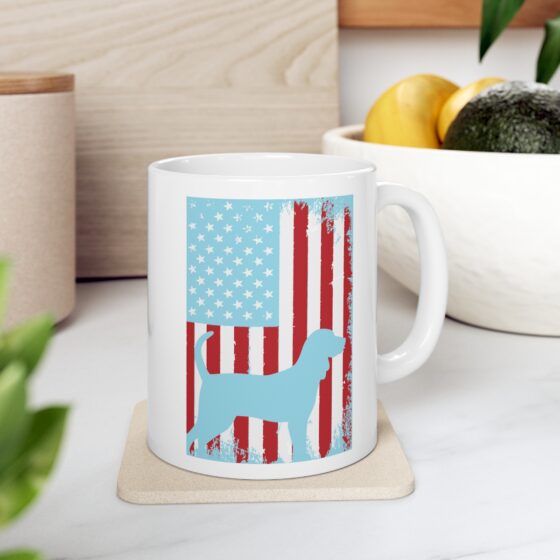 "American Beagle" - Funny Double Sided Print - White Ceramic Mug 11oz - Image 7