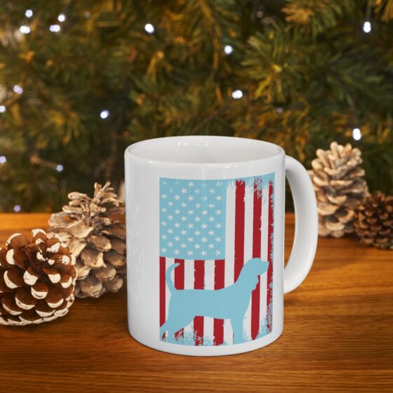 "American Beagle" - Funny Double Sided Print - White Ceramic Mug 11oz - Image 9