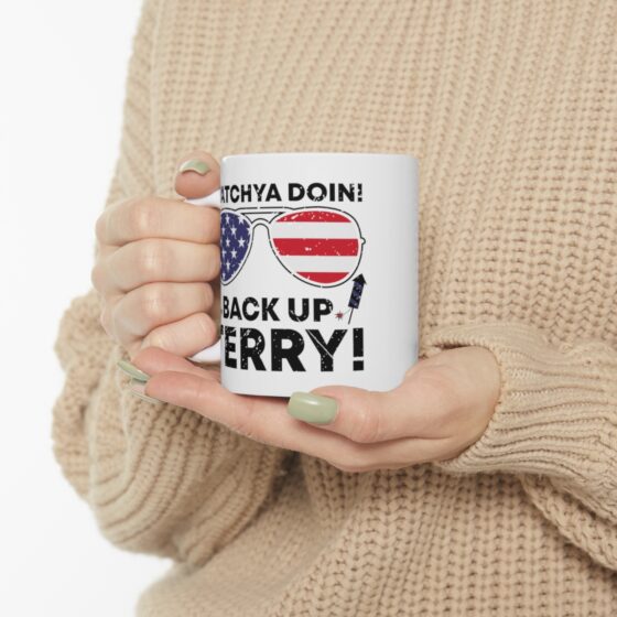 "Watchya Doin! Back Up Terry!" - Funny Double Sided Print - White Ceramic Mug 11oz - Image 10