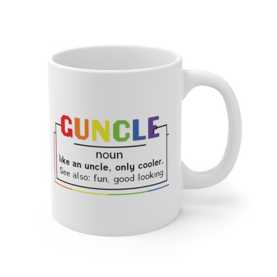 "Guncle" - Funny Double Sided Print - White Ceramic Mug 11oz - Image 3