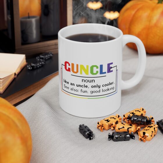 "Guncle" - Funny Double Sided Print - White Ceramic Mug 11oz - Image 6