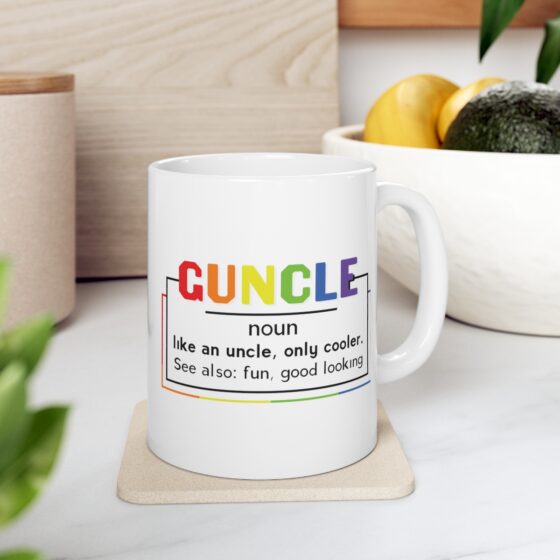 "Guncle" - Funny Double Sided Print - White Ceramic Mug 11oz - Image 7