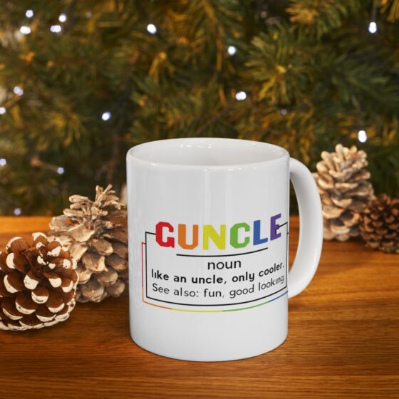 "Guncle" - Funny Double Sided Print - White Ceramic Mug 11oz - Image 9