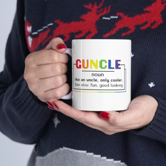 "Guncle" - Funny Double Sided Print - White Ceramic Mug 11oz - Image 11