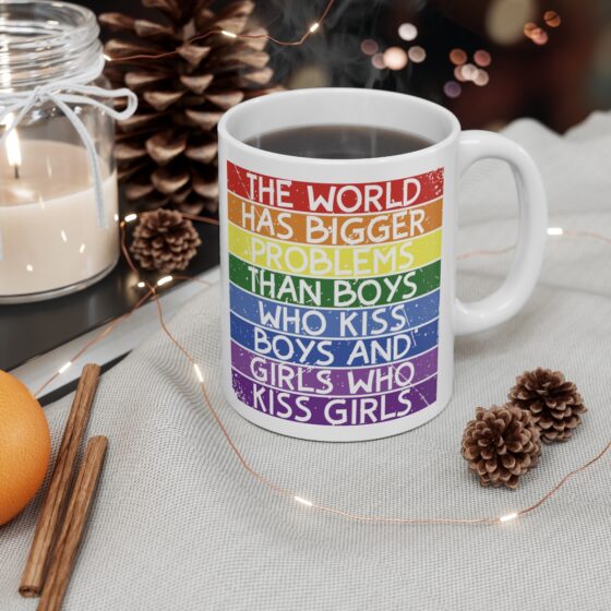 "The World Has Bigger Problems" - Funny Double Sided Print - White Ceramic Mug 11oz - Image 4