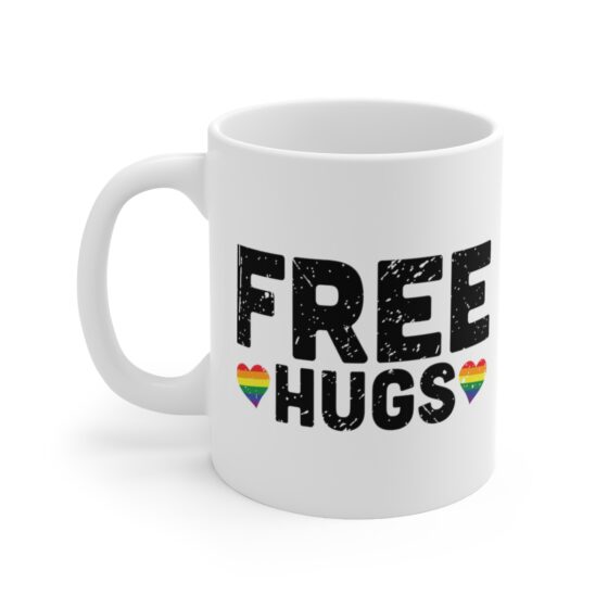 "Free Hugs" - Funny Double Sided Print - White Ceramic Mug 11oz