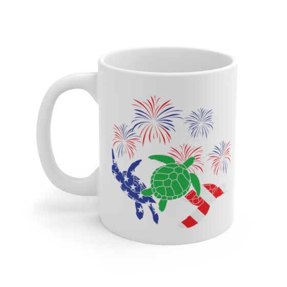 "American Turtles" - Funny Double Sided Print - White Ceramic Mug 11oz