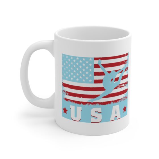 "USA Gymnast" - Funny Double Sided Print - White Ceramic Mug 11oz