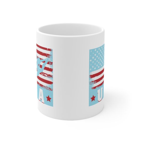 "USA Gymnast" - Funny Double Sided Print - White Ceramic Mug 11oz - Image 2