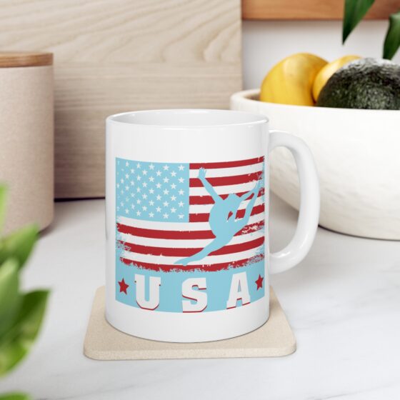 "USA Gymnast" - Funny Double Sided Print - White Ceramic Mug 11oz - Image 7