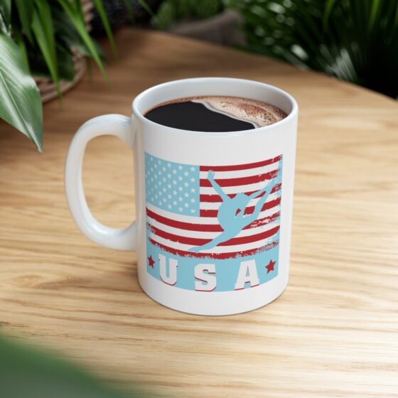 "USA Gymnast" - Funny Double Sided Print - White Ceramic Mug 11oz - Image 8