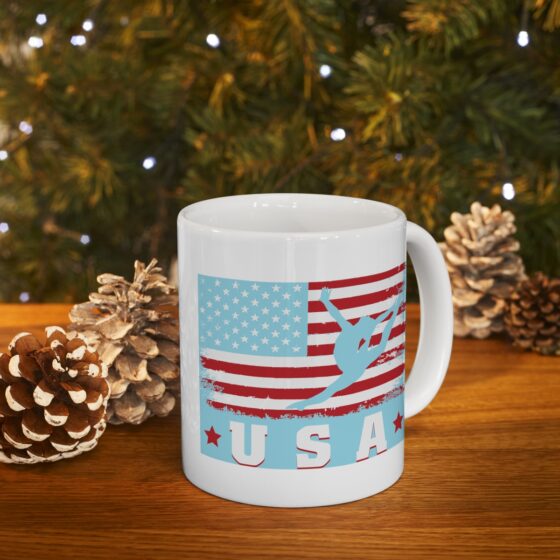 "USA Gymnast" - Funny Double Sided Print - White Ceramic Mug 11oz - Image 9