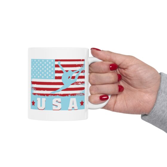 "USA Gymnast" - Funny Double Sided Print - White Ceramic Mug 11oz - Image 12