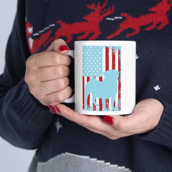 "American Bulldog" - Funny Double Sided Print - White Ceramic Mug 11oz - Image 11