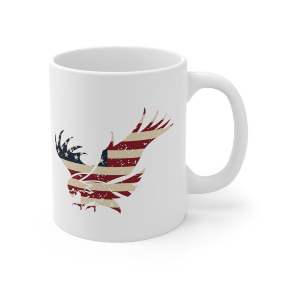 "American Eagle" - Funny Double Sided Print - White Ceramic Mug 11oz - Image 3