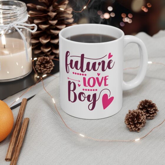 "Future Love Boy" - Funny Double Sided Print - White Ceramic Mug 11oz - Image 4