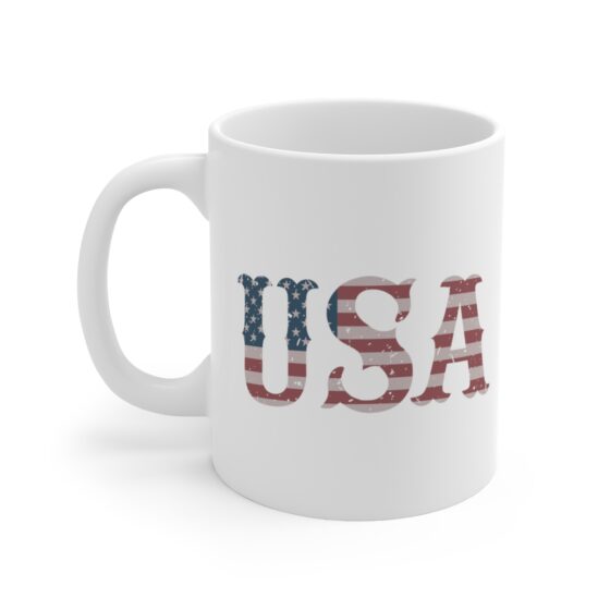 "USA" - Funny Double Sided Print - White Ceramic Mug 11oz