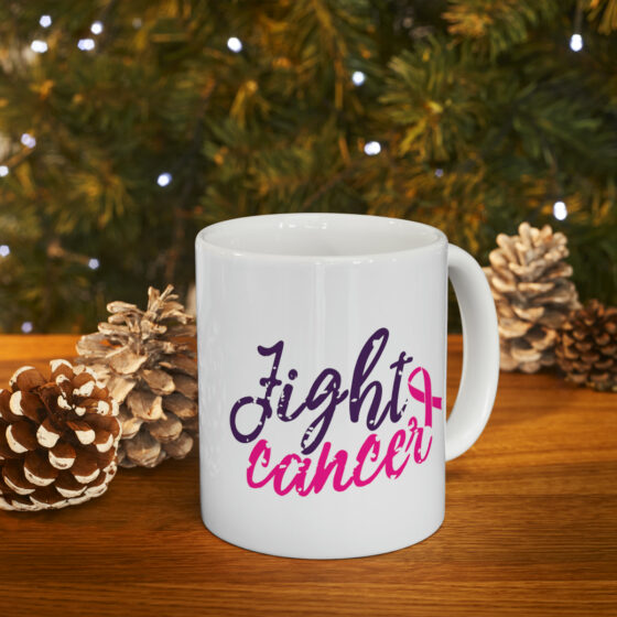 "Fight Cancer" - Funny Double Sided Print - White Ceramic Mug 11oz - Image 10