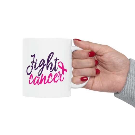 "Fight Cancer" - Funny Double Sided Print - White Ceramic Mug 11oz - Image 13