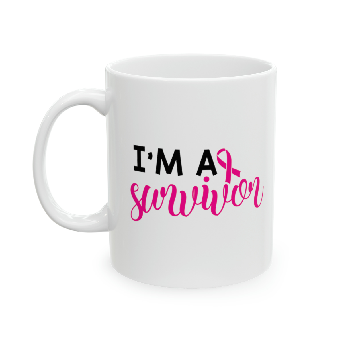 "I'm A Survivor" - Funny Double Sided Print - White Ceramic Mug 11oz