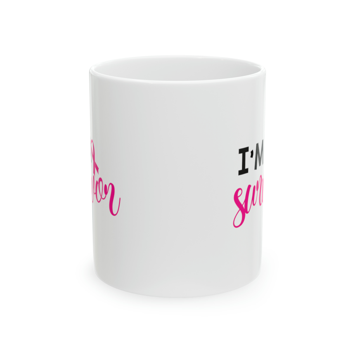 "I'm A Survivor" - Funny Double Sided Print - White Ceramic Mug 11oz - Image 2