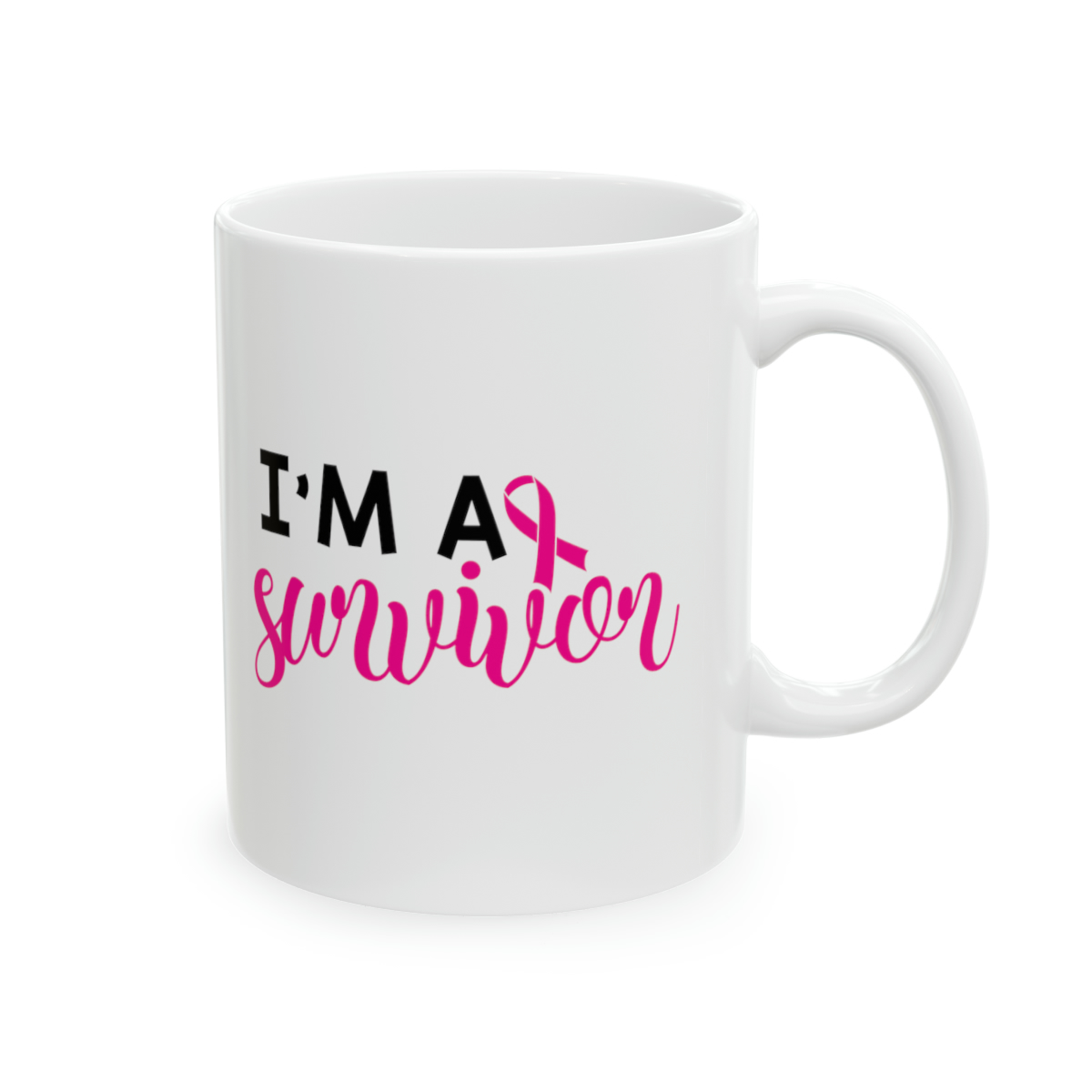 "I'm A Survivor" - Funny Double Sided Print - White Ceramic Mug 11oz - Image 4