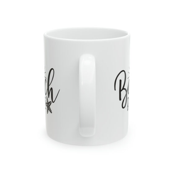 "Beach Babe" - Funny Double Sided Print - White Ceramic Mug 11oz - Image 3