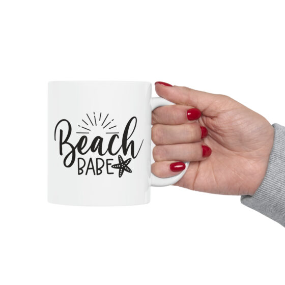 "Beach Babe" - Funny Double Sided Print - White Ceramic Mug 11oz - Image 13