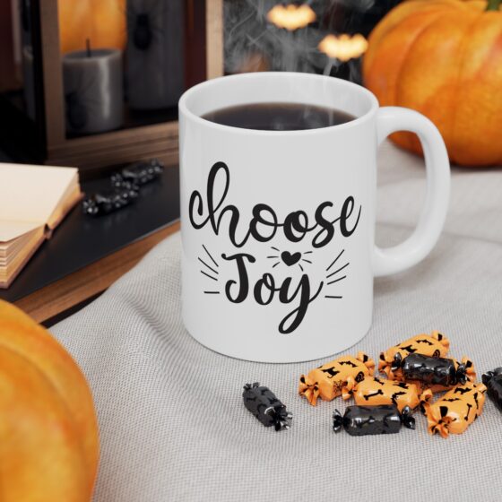 "Choose Joy" - Funny Double Sided Print - White Ceramic Mug 11oz - Image 7