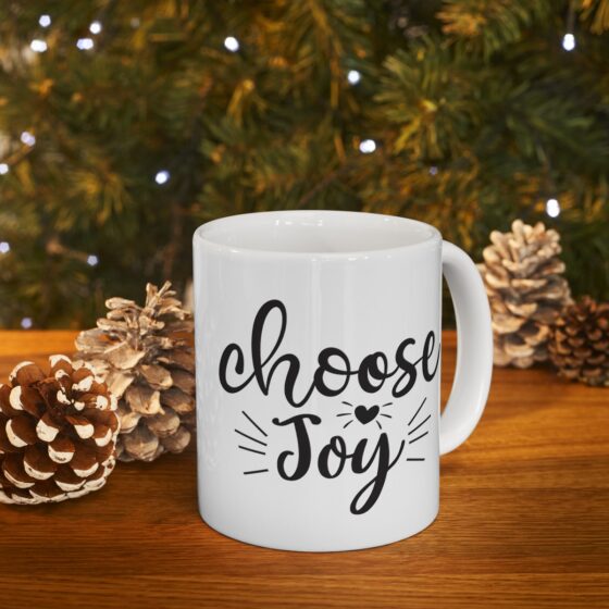 "Choose Joy" - Funny Double Sided Print - White Ceramic Mug 11oz - Image 10