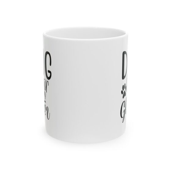 "Dog Hair Is My Glitter" - Funny Double Sided Print - White Ceramic Mug 11oz - Image 2