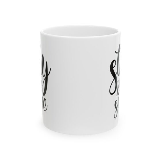 "Stay Paw Sitive" - Funny Double Sided Print - White Ceramic Mug 11oz - Image 2