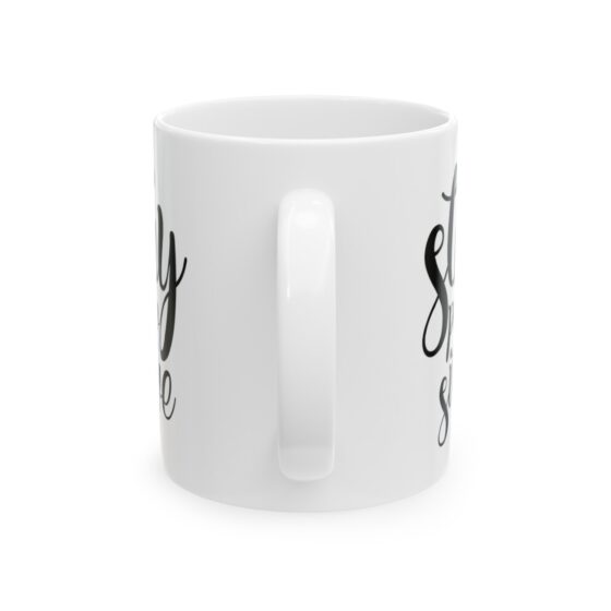 "Stay Paw Sitive" - Funny Double Sided Print - White Ceramic Mug 11oz - Image 3