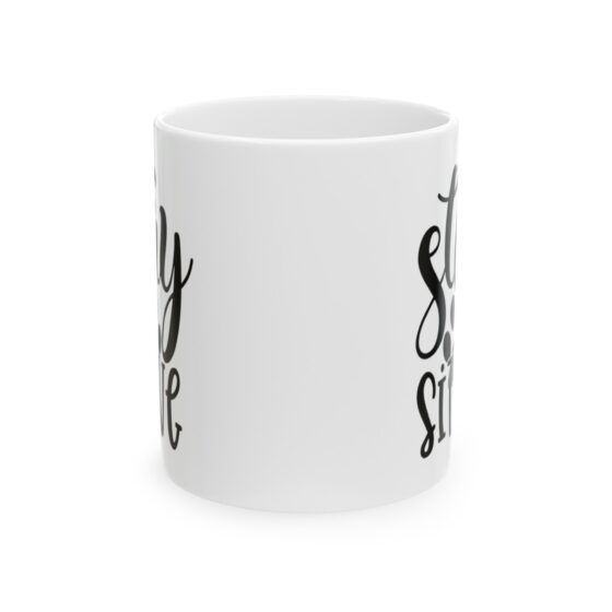 "Stay Paw Sitive" - Funny Double Sided Print - White Ceramic Mug 11oz - Image 2