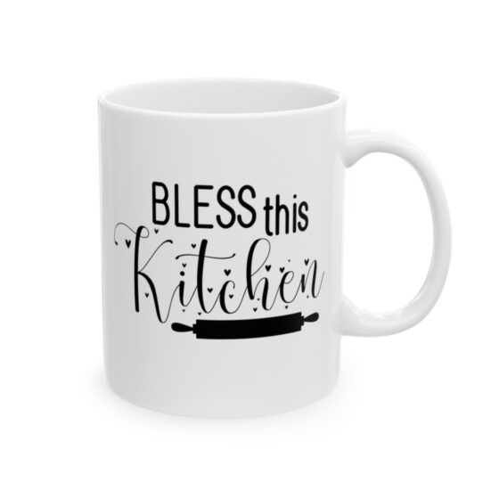 "Bless This Kitchen" - Funny Double Sided Print - White Ceramic Mug 11oz - Image 4