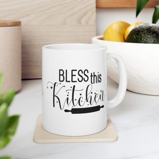 "Bless This Kitchen" - Funny Double Sided Print - White Ceramic Mug 11oz - Image 8