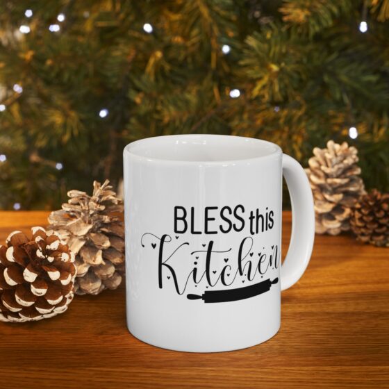 "Bless This Kitchen" - Funny Double Sided Print - White Ceramic Mug 11oz - Image 10